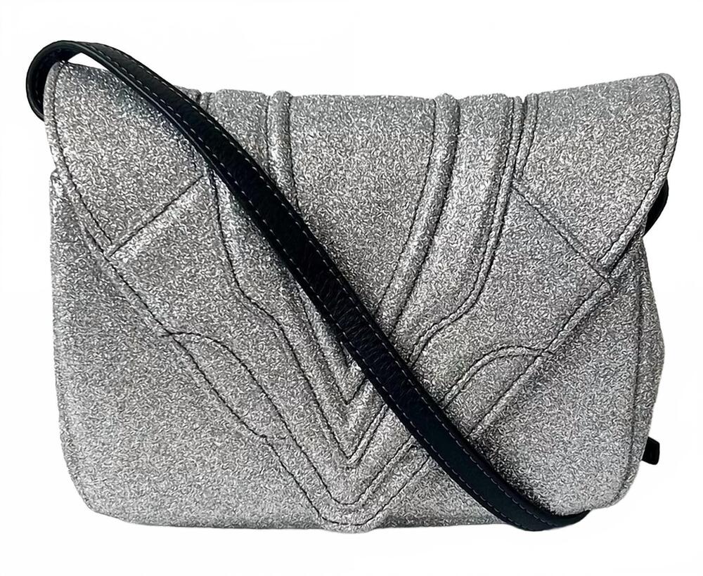 NEW ELENA GHISELLINI women's felix sensua crossbody bag in silver